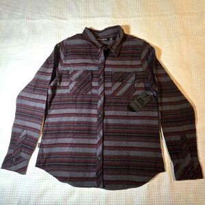 Metal Mulisha 2-Stroke Woven Long Sleeve Flannel Shirt Red Men's Large